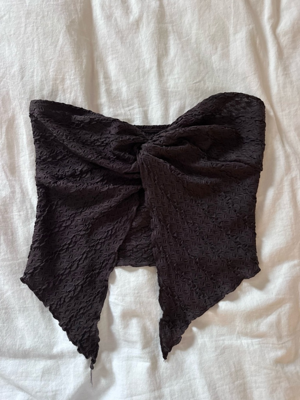 Brown Textured Tube Top (Size S)
